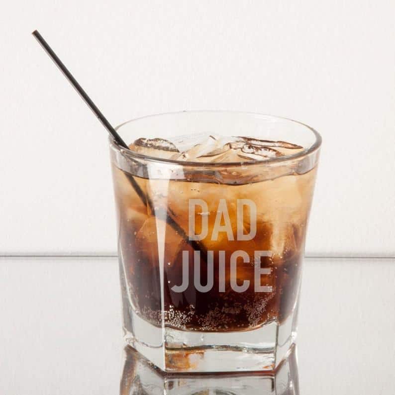funny dad juice whiskey glass