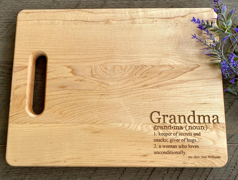 new grandmother gift ideas: grandma definition cutting board
