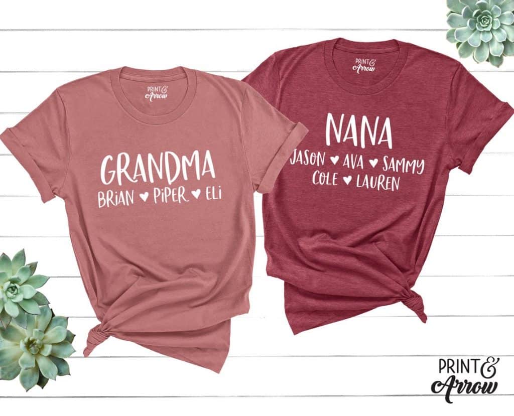 personalized gifts from grandkids: custom t-shirt for grandma