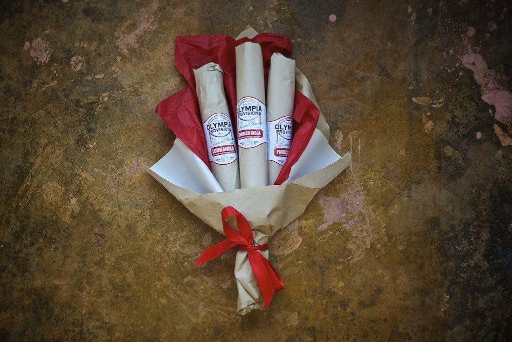 funny gift for men: salami bouquet