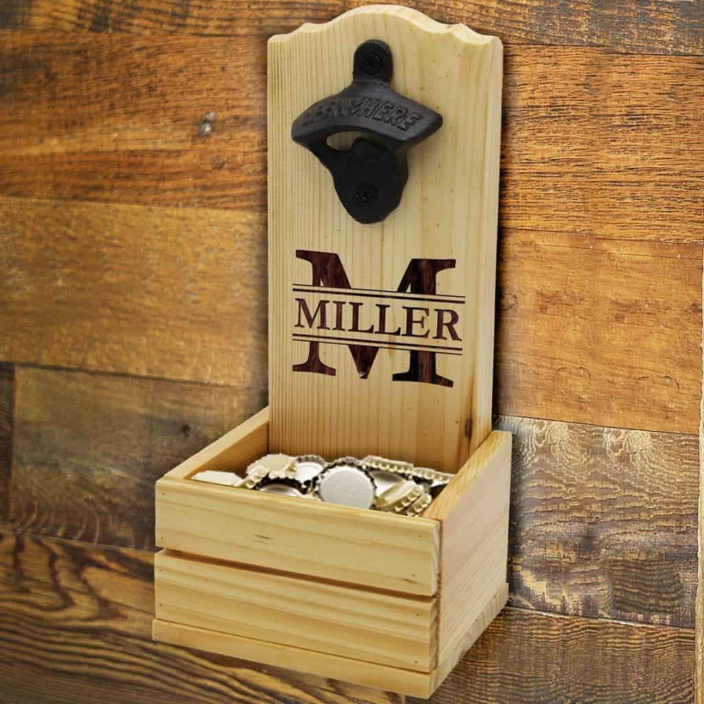 men anniversary gift: personalized wall mounted bottle opener