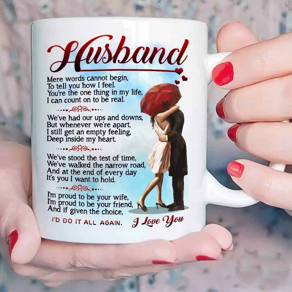 A Coffee Mug With Romantic Poem - Gift Idea for Husband From Wife on Father's Day
