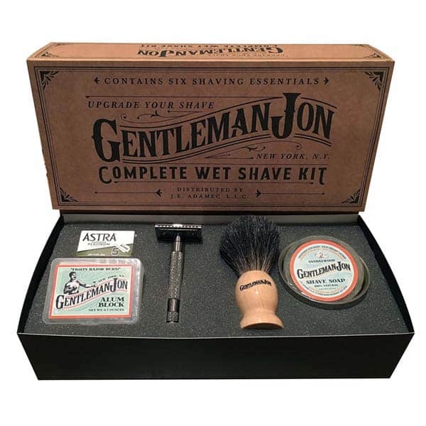 housewarming gifts for men: complete wet shave kit