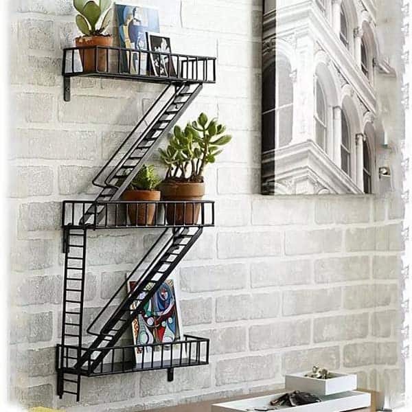 apartment warming gifts for him: shelf that looks like a fire escape