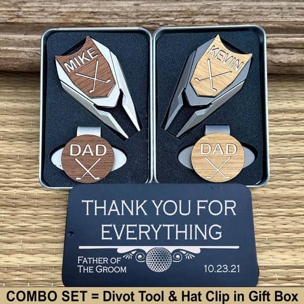 Golf Ball Marker Box Set: wedding gift for father of the groom