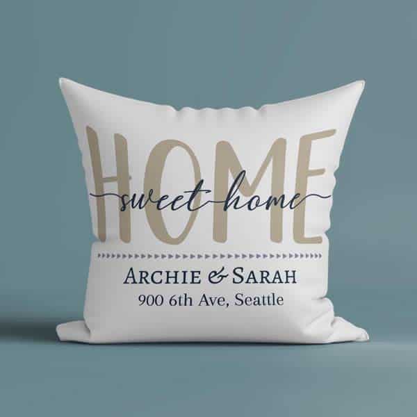 housewarming gift for a man: home sweet home pillow