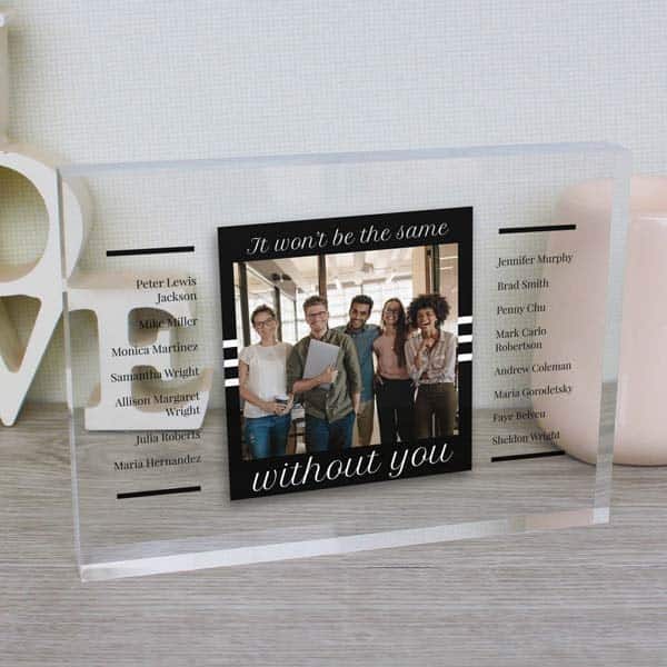 goodbye gifts for coworkers: Not The Same Without You Glass Block