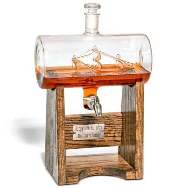 new home gifts for him: Personalized wine decanter