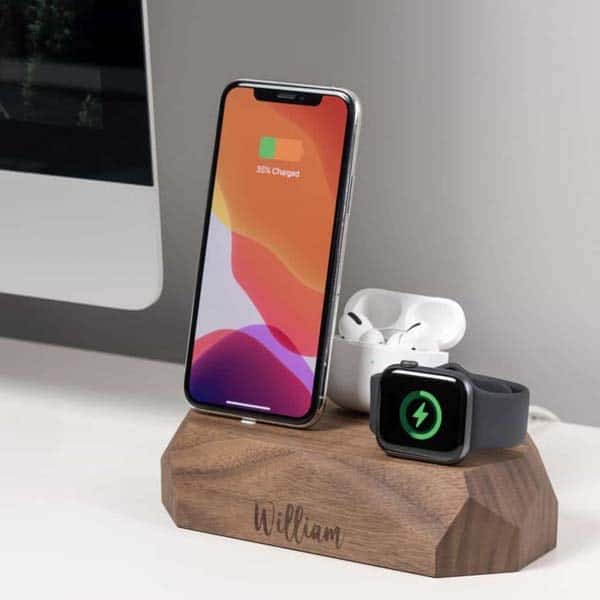 best housewarming gifts for guys: Personalized wooden charger
