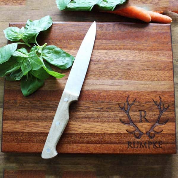 best housewarming gifts for guys: Personalized cutting board