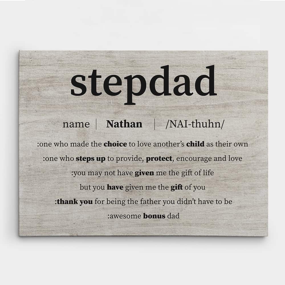 Step Dad Definition Custom Canvas Print