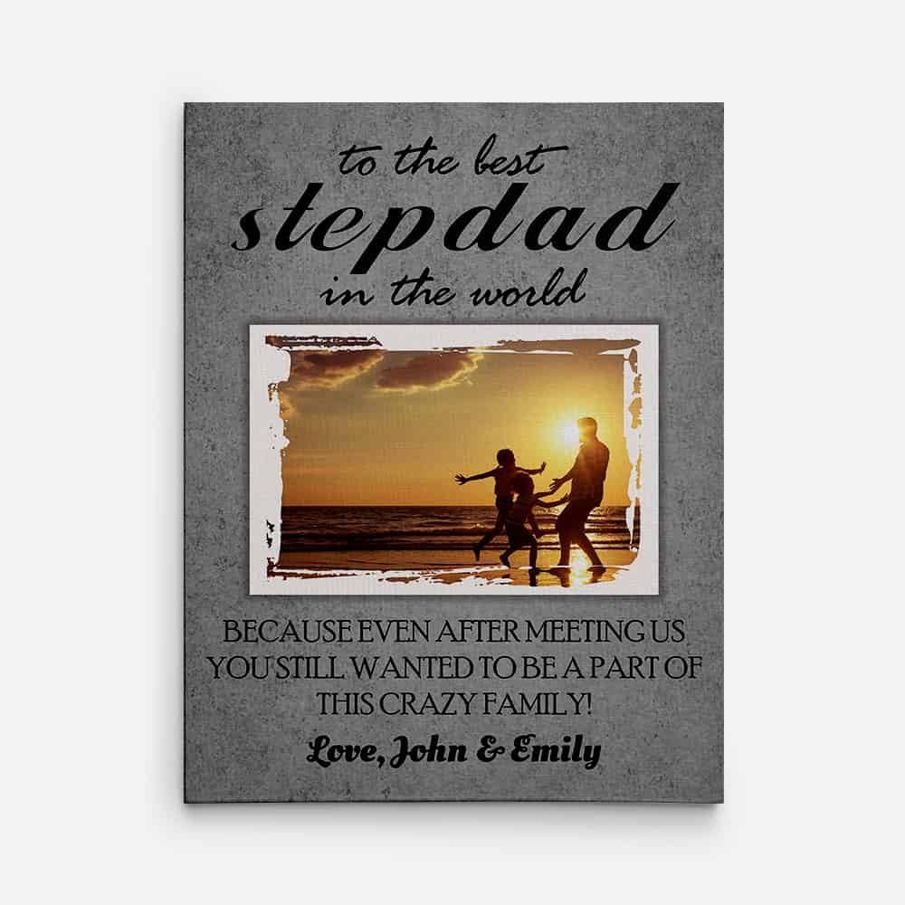 To The Best Stepdad In The World Photo Canvas Print- step dad gift