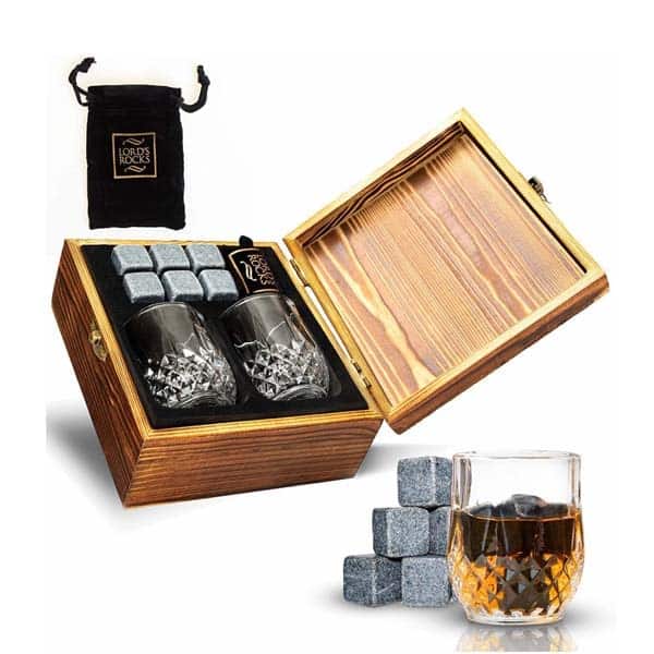 gift for new homeowner man: whiskey stones gift set