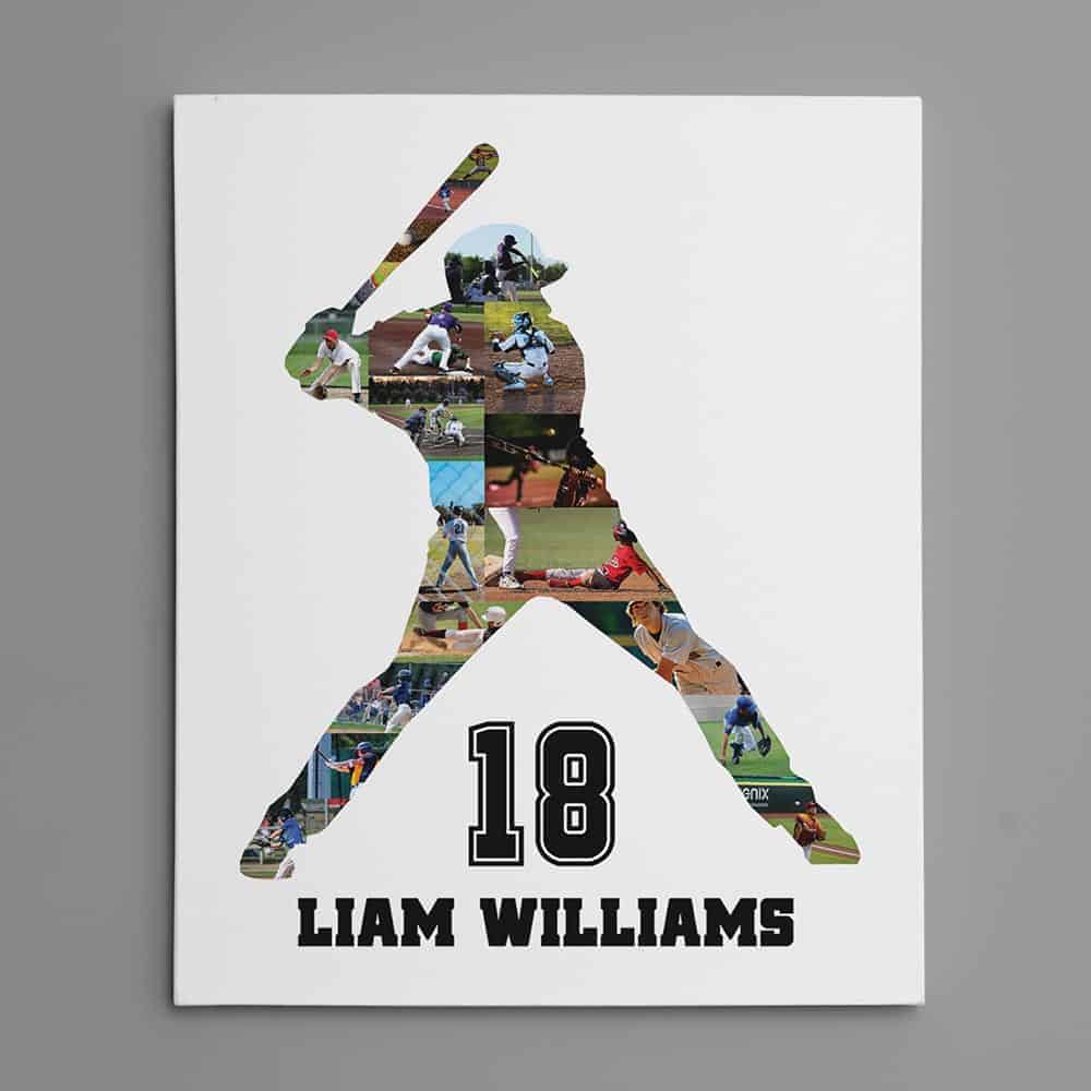cool housewarming gifts for guys: baseball photo collage