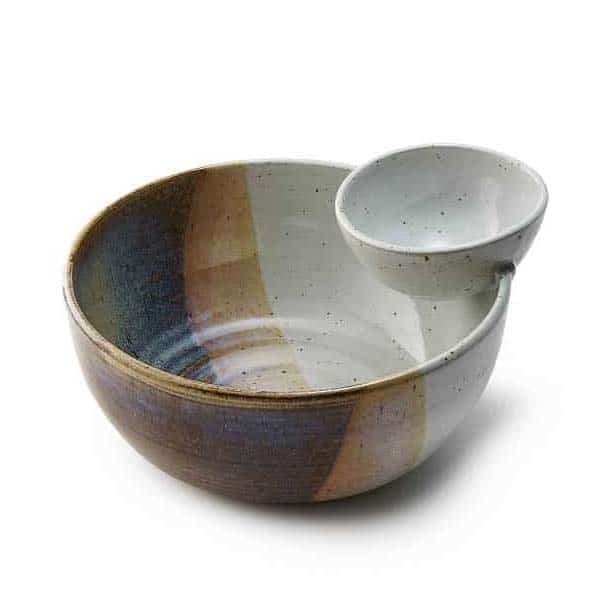 good housewarming gifts: handmade chip and dip serving bowl