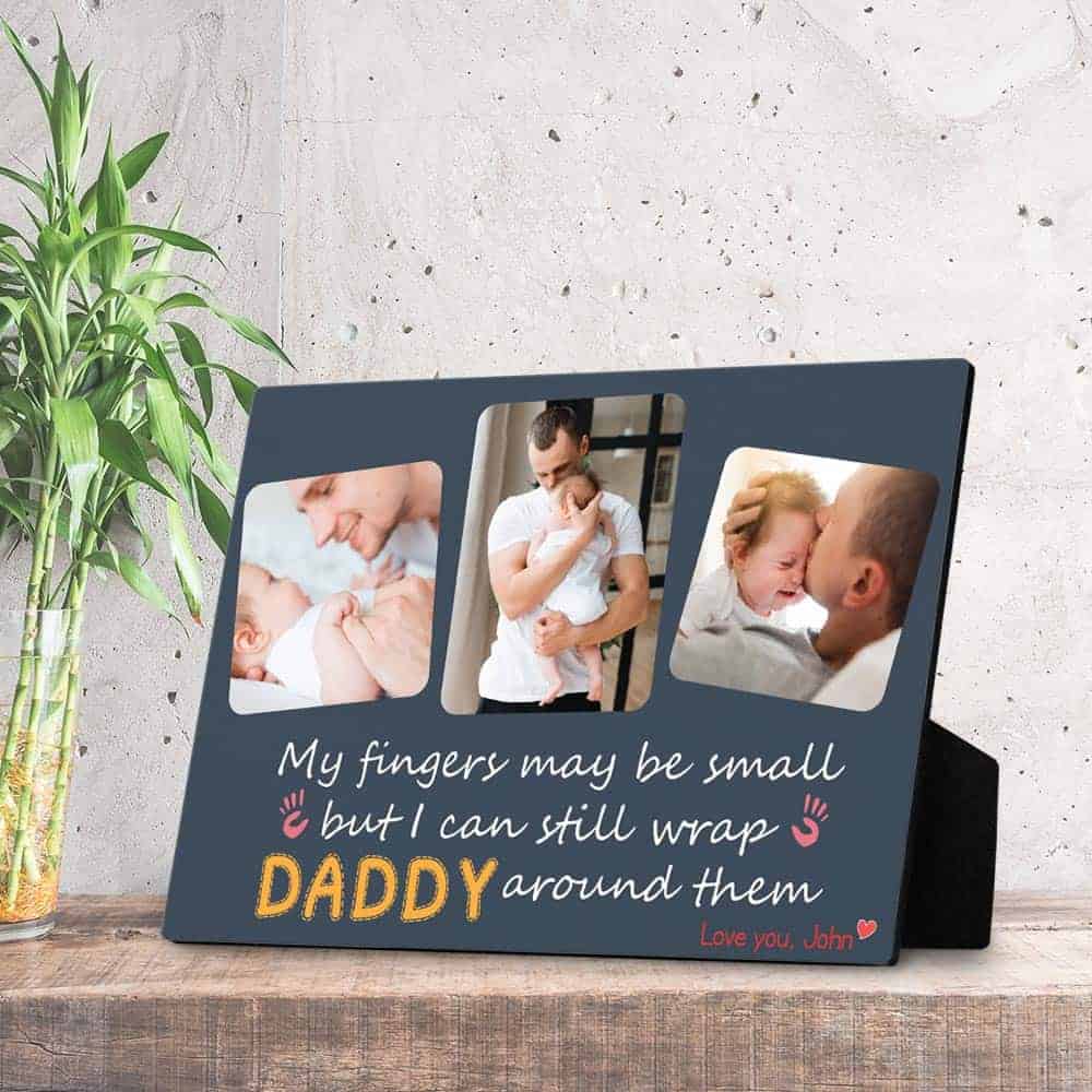 a desktop photo plaque gift to celebrate first father's day