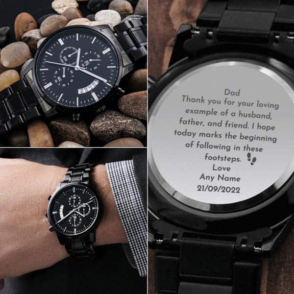 engraved custom watch: father of the groom gifts