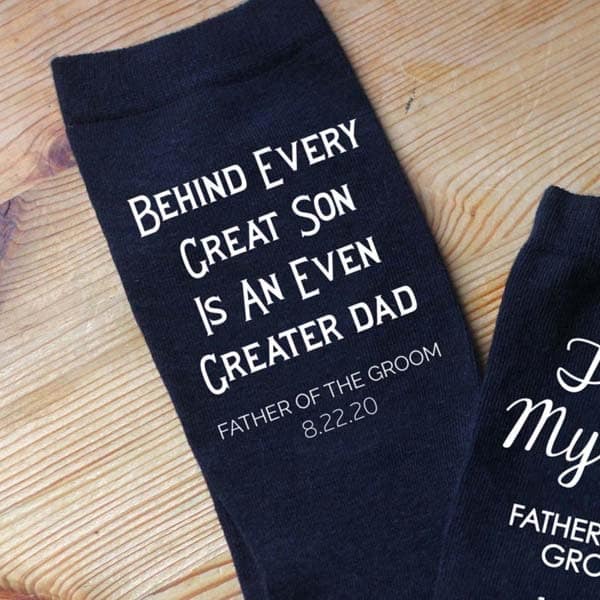great son greater dad wedding socks