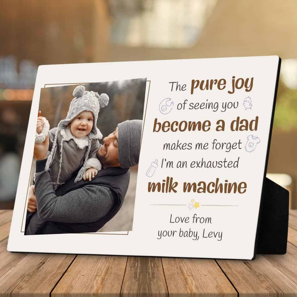 a funny fathers day gift for husband from wife - a desktop photo plaque with a quote