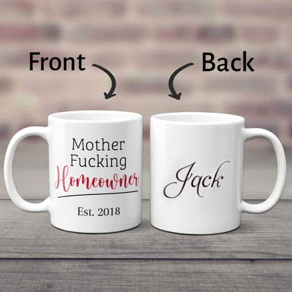 gifts for new homeowners man: Custom Mug With Name And Est Year
