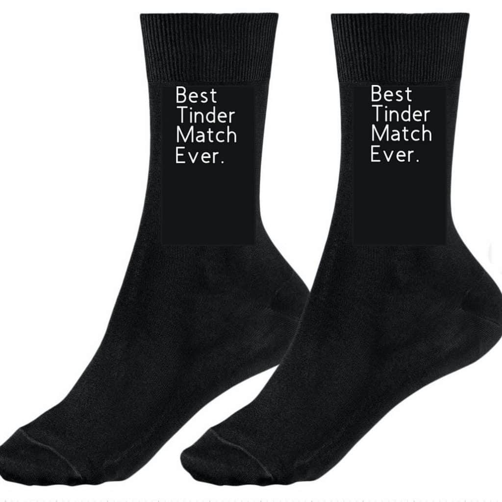 Best Tinder Match Ever Socks - a Funny Boyfriend Gift