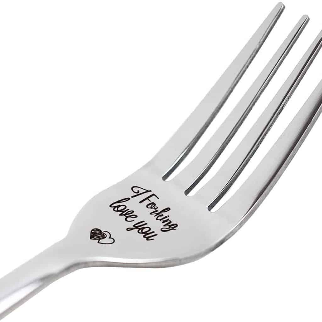 funny engraved fork gift for boyfriend from girlfriend