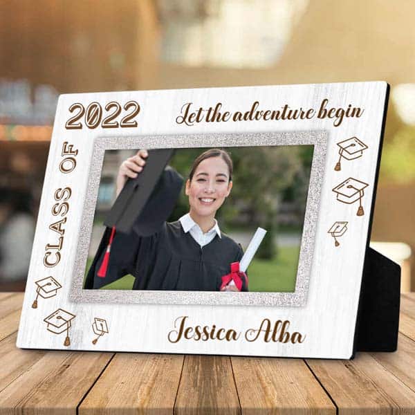 graduation gift ideas for sister:  Let the Adventure Begin Custom Desktop Plaque