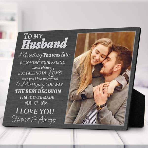 surprise gifts for husband: To My Husband Photo Plaque