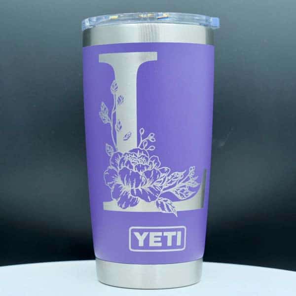 graduation from college gifts for her: floral monogram tumbler