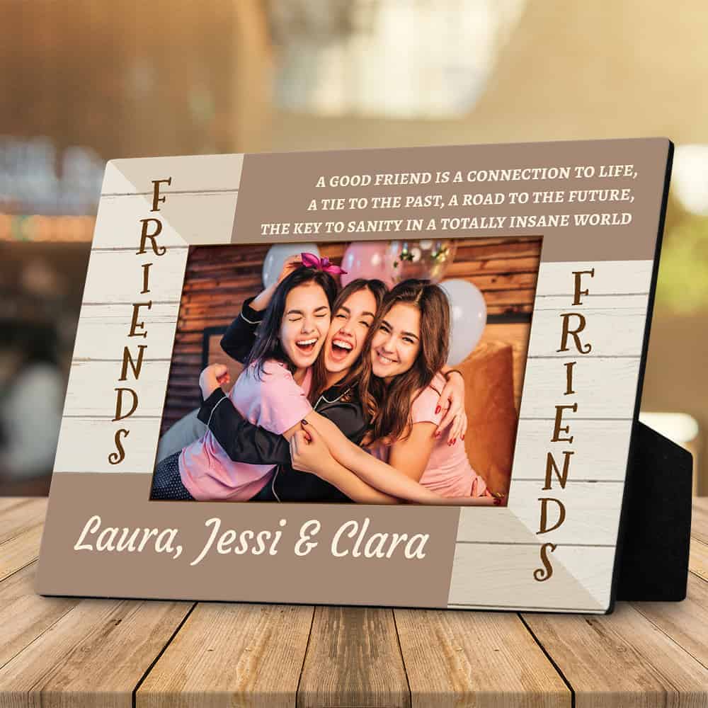 college graduation gift ideas for her: friend photo desktop plaque