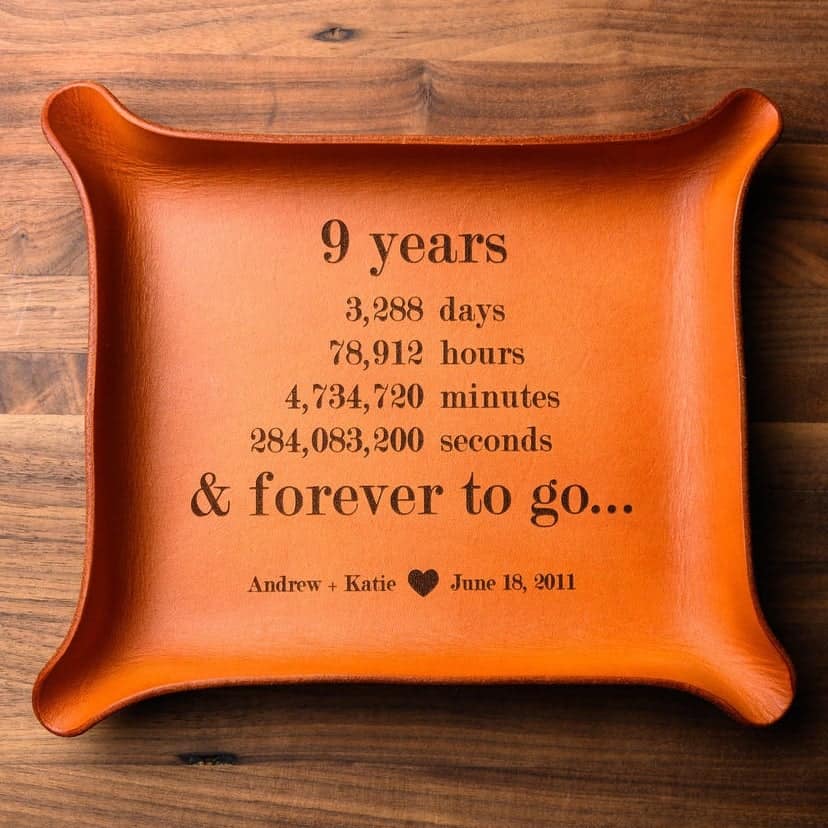 leather catchall tray - modern 9th anniversary gift