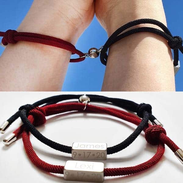 romantic anniversary gifts for her: Couple Bracelets