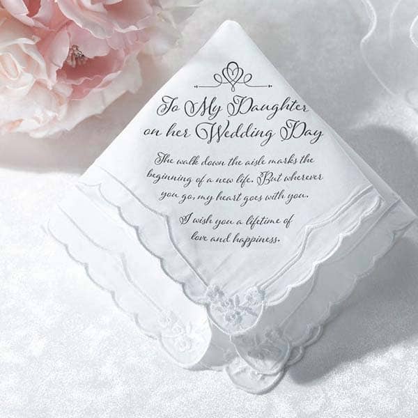  wedding gift ideas from parents of the bride: Handkerchief