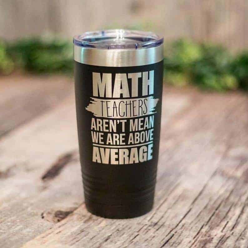a funny tumbler retirement gift for math teacher