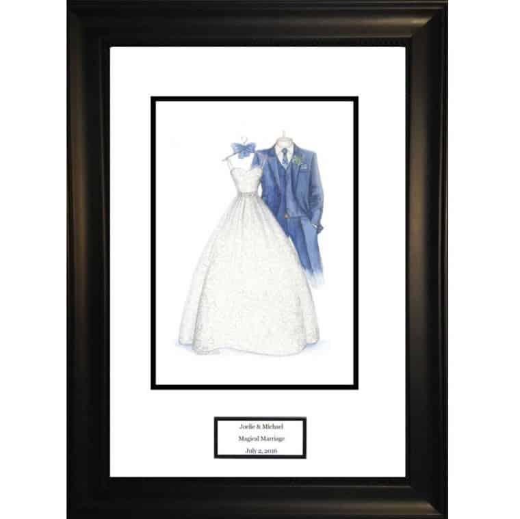 wedding dress sketch - a gift idea for bride from groom