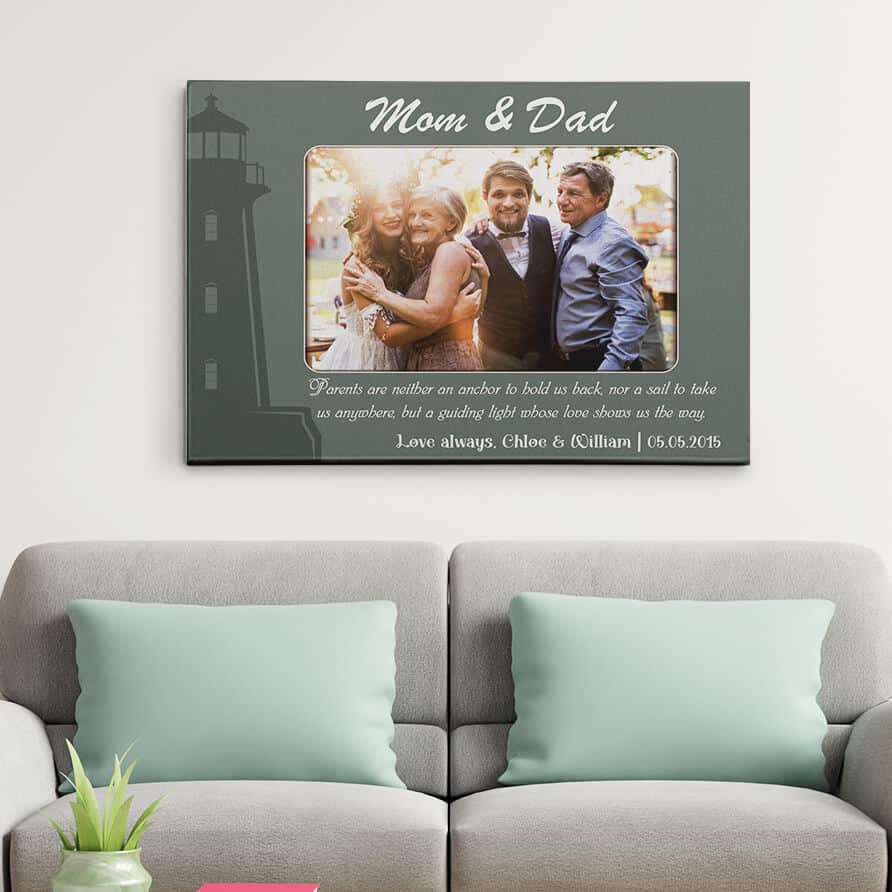 wedding photo canvas print gift for parents