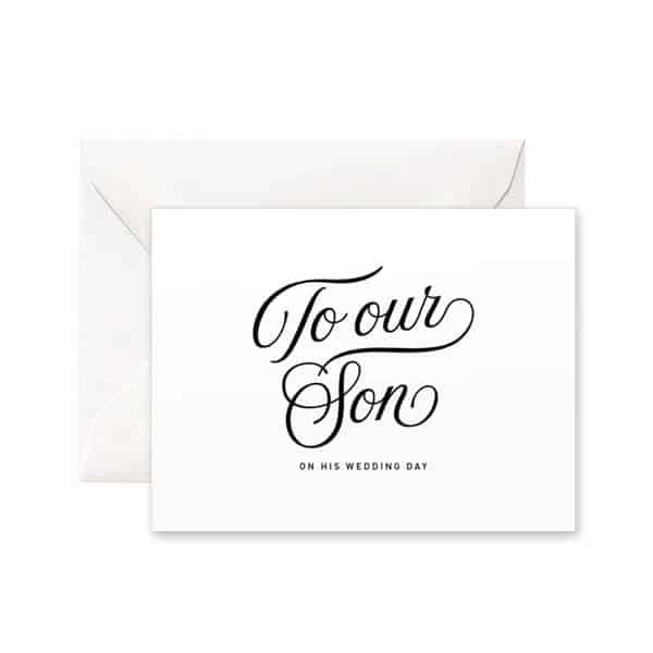 gift for son getting married: To Our Son Calligraphy Card