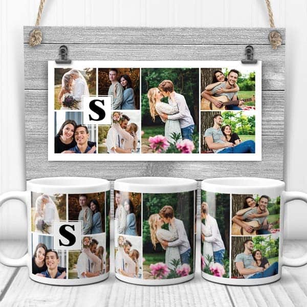 wedding gift ideas for son: Monogrammed Wedding Photo Mug