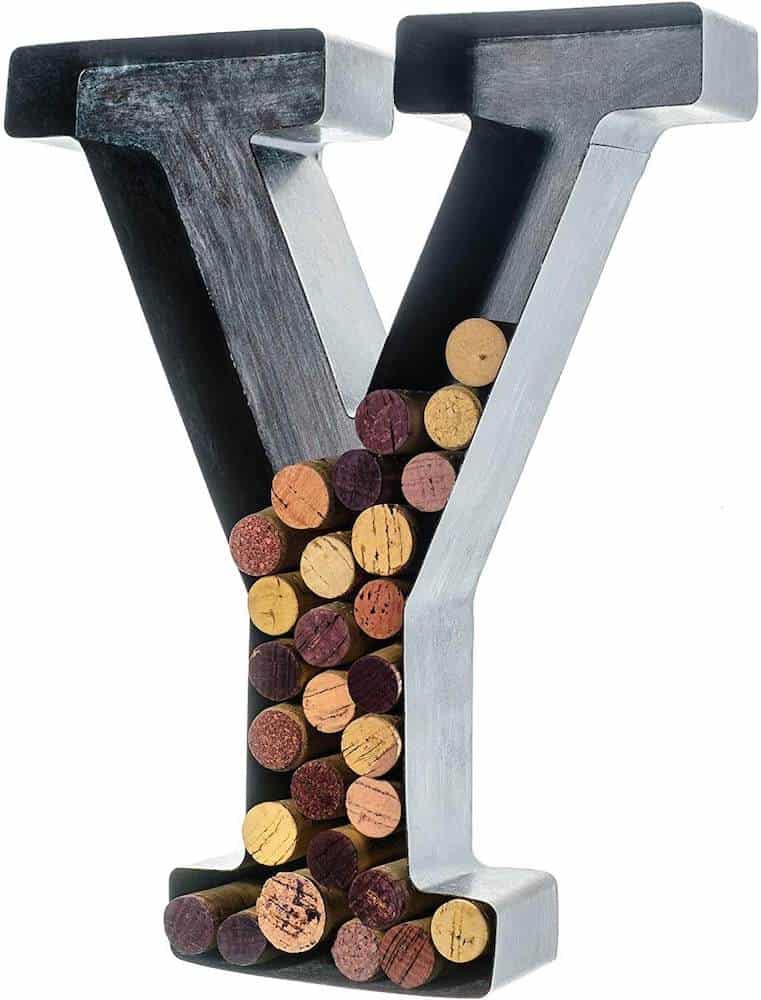 a monogram wine cork holder as a gift for newlyweds
