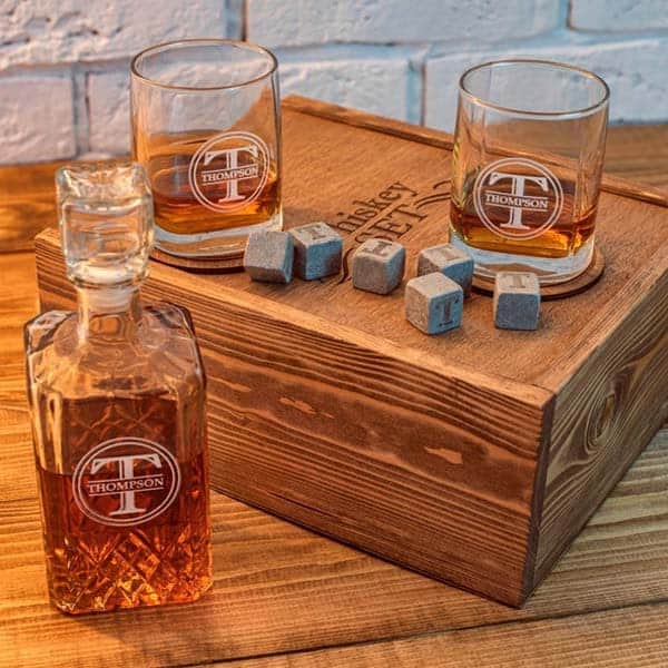 Whiskey Decanter Set with Box: wedding gift for son from father