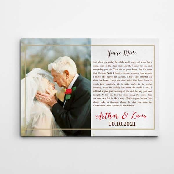 Song Lyrics Photo Canvas: wedding ideas for older couples