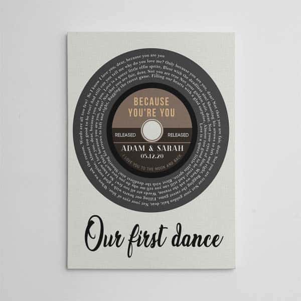 Vinyl Record Spiral Song Lyrics: wedding gift ideas for middle aged couple