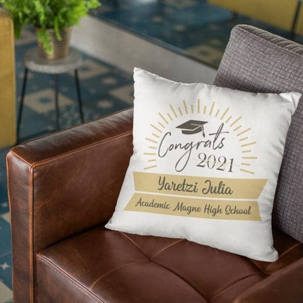 graduation gifts for siblings: Congratulations Suede Pillow