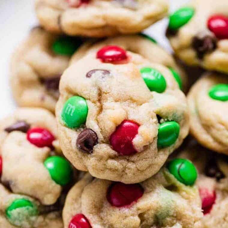m&m chocolate cookies for Christmas