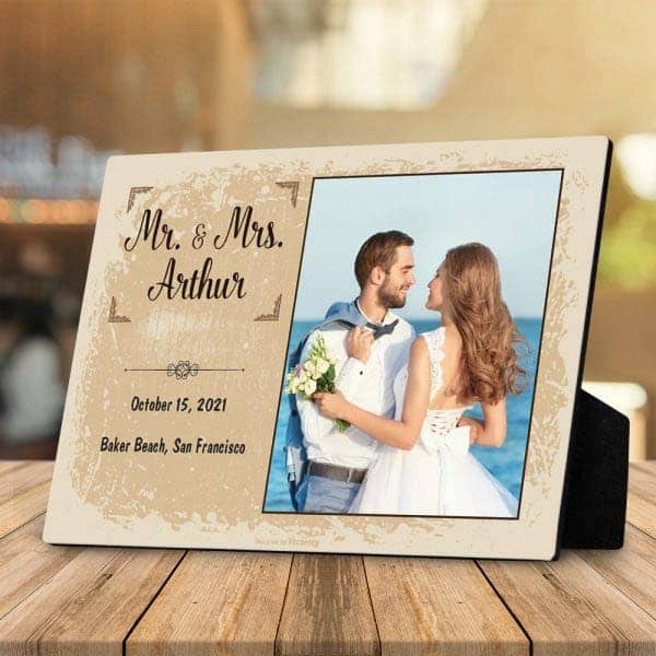 Mr. and Mrs. Photo Plaque: good late wedding gifts