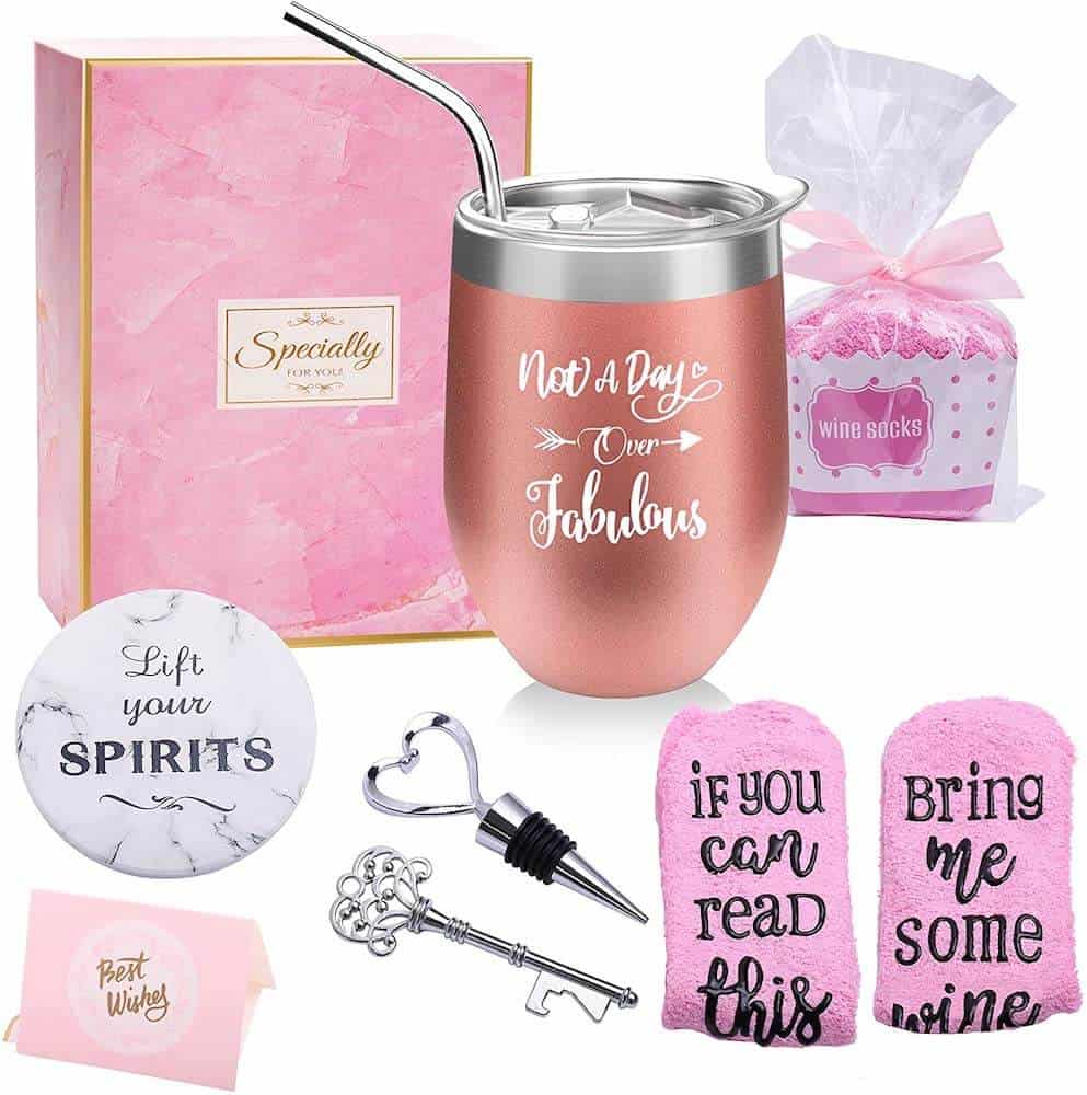Not a Day Over Fabulous Wine Tumbler - Fun Inexpensive Gifts for Women