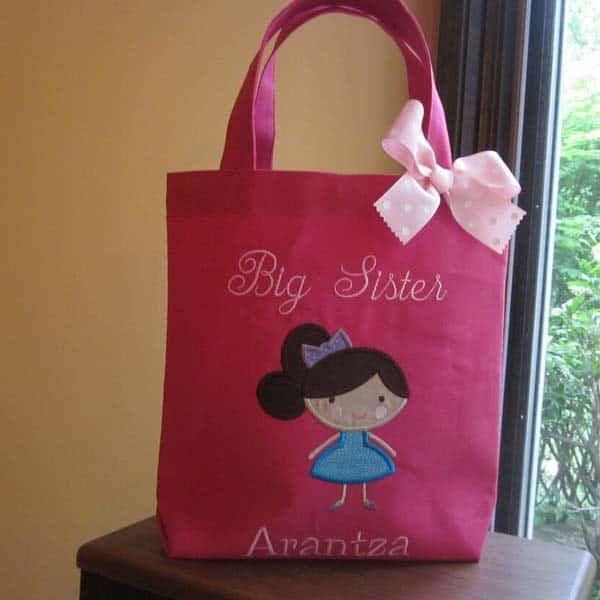 Personalized Big Kid Tote Bag: presents for big sisters