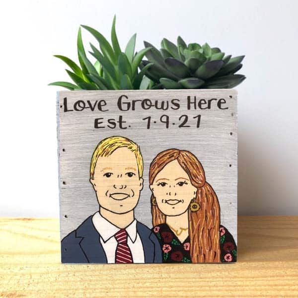 Portrait Planter: wedding gift suggestions for older couples