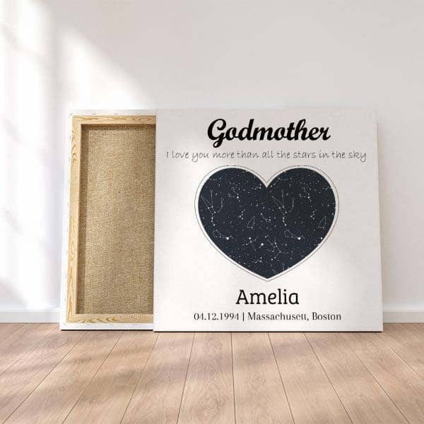 Heart-Shaped Constellation Map: gift ideas for godmother
