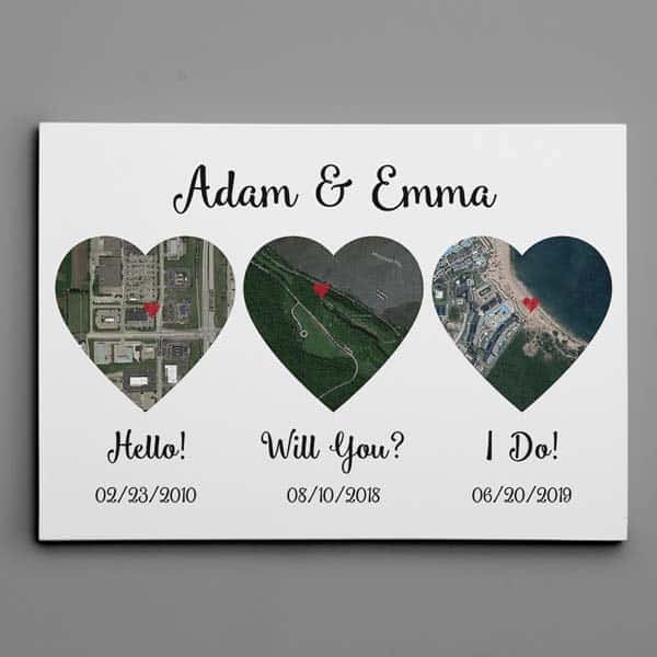 wedding gift ideas for brother: Hello Will You I Do Map Satellite Canvas